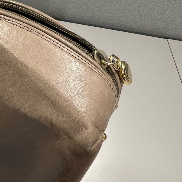 Artbag Vintage Dome Leather Taupe Crossbody Bag Made in Italy - Picture 14 of 16